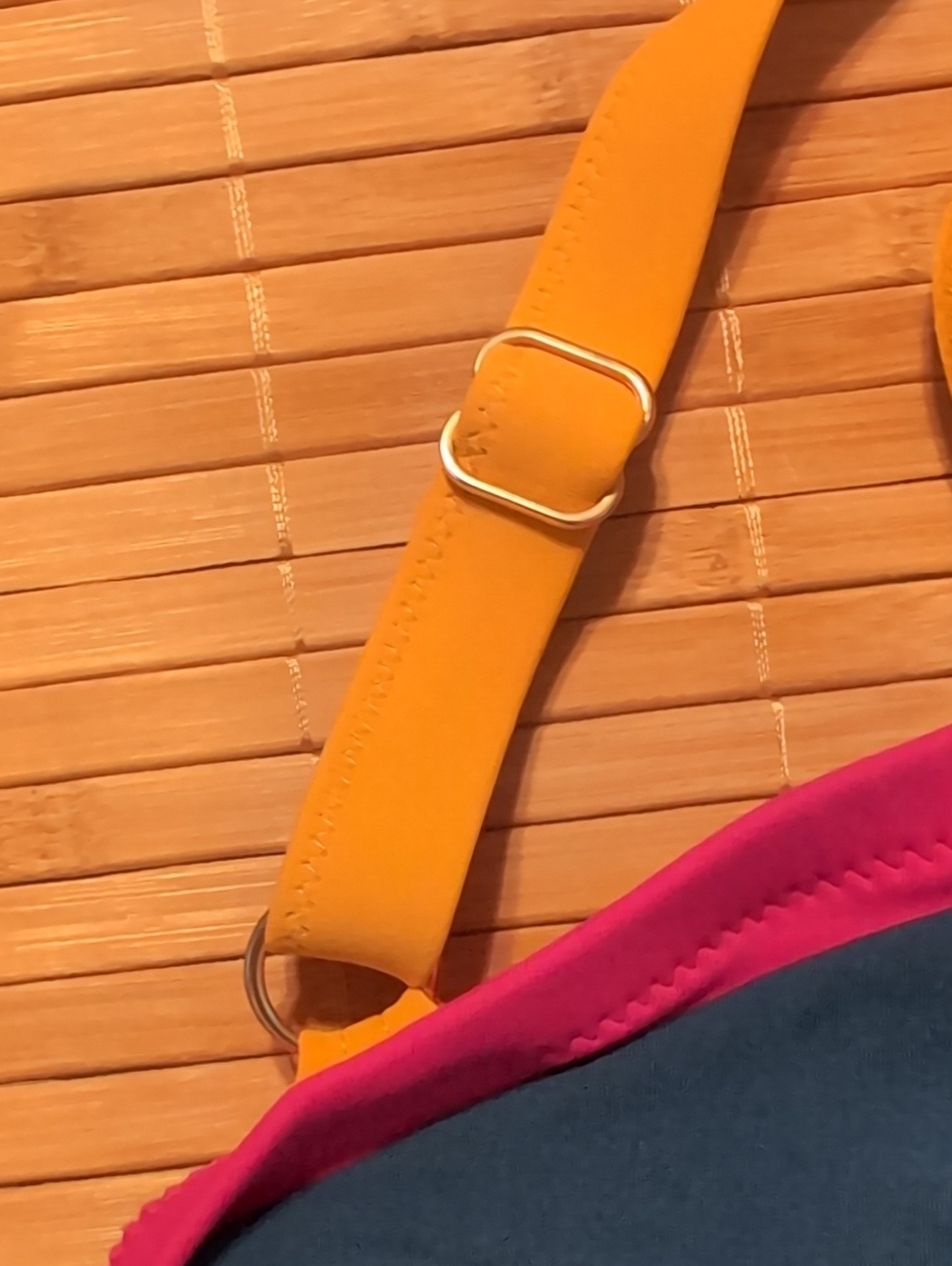 Boden Colorblock Navy One-Piece Swimsuit with Pink & Mustard Trim - Picture 7 of 7